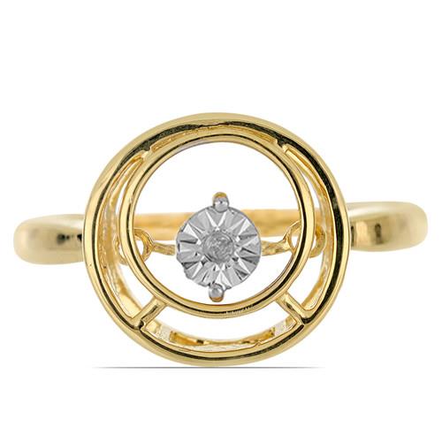 0.006 CT G-H, I2-I3, WHITE DIAMOND DOUBLE-CUT GOLD PLATED STERLING SILVER RINGS WITH MAGICAL TIKLI SETTING #VR038941